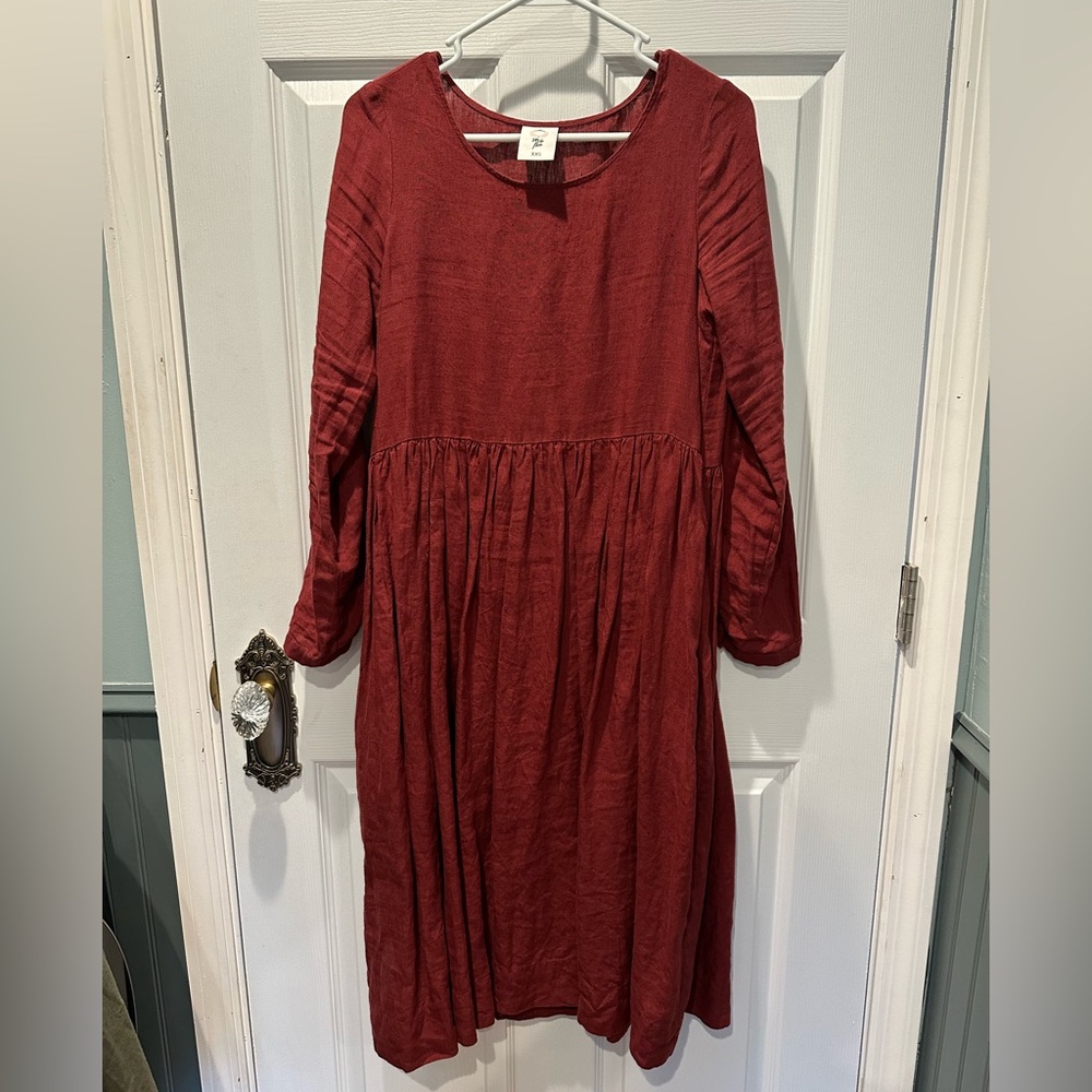 Son de Flor Smock Dress long sleeve Linen